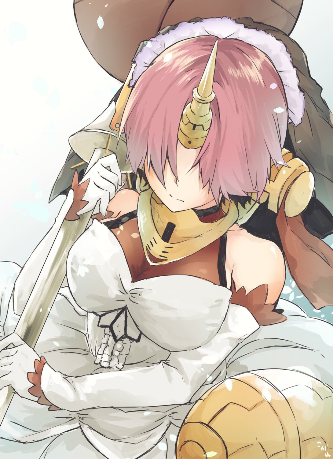 dress fate/apocrypha fate/grand_order fate/stay_night frankenstein's_monster_(fate) horns kogeta_kaori weapon