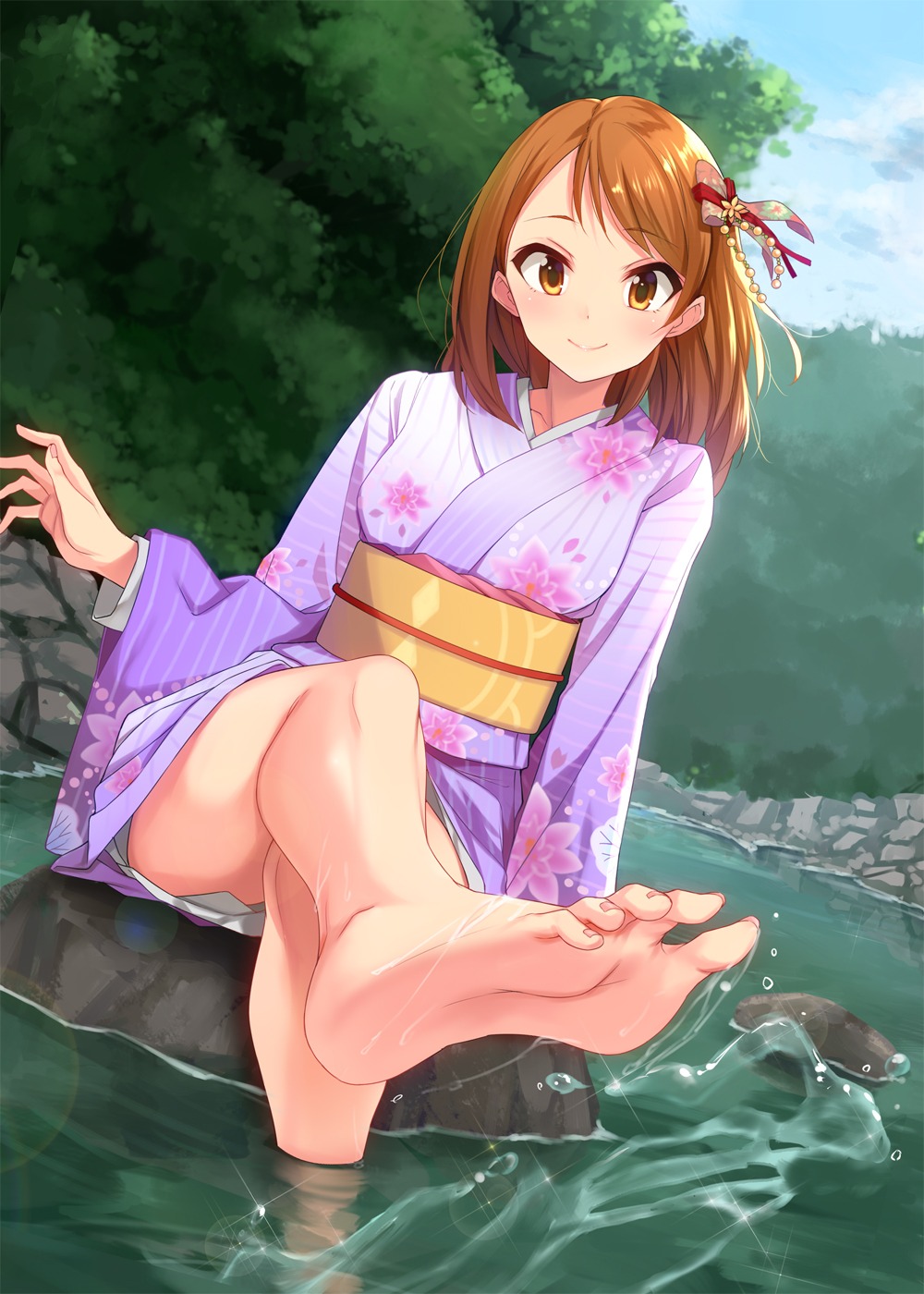 feet houjou_karen kimono the_idolm@ster the_idolm@ster_cinderella_girls yuki_usagi_(mofurafu)