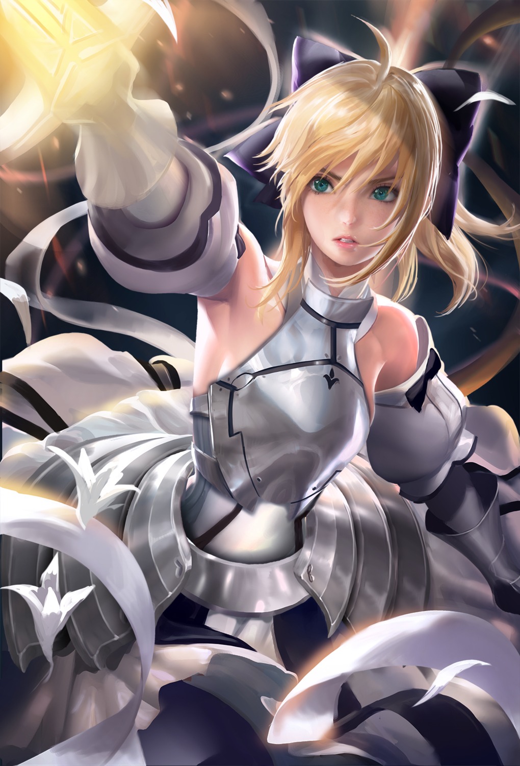 armor dress fate/stay_night fate/unlimited_codes saber saber_lily sakimichan sword