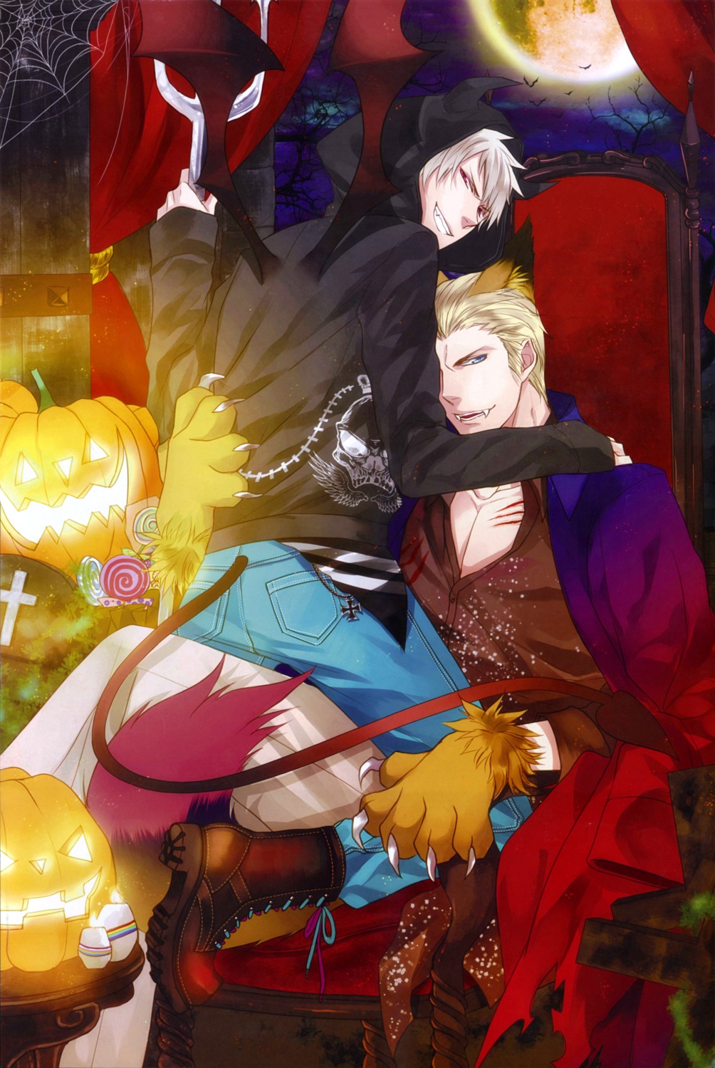 animal_ears germany halloween hetalia_axis_powers kojoz male prussia tail wings