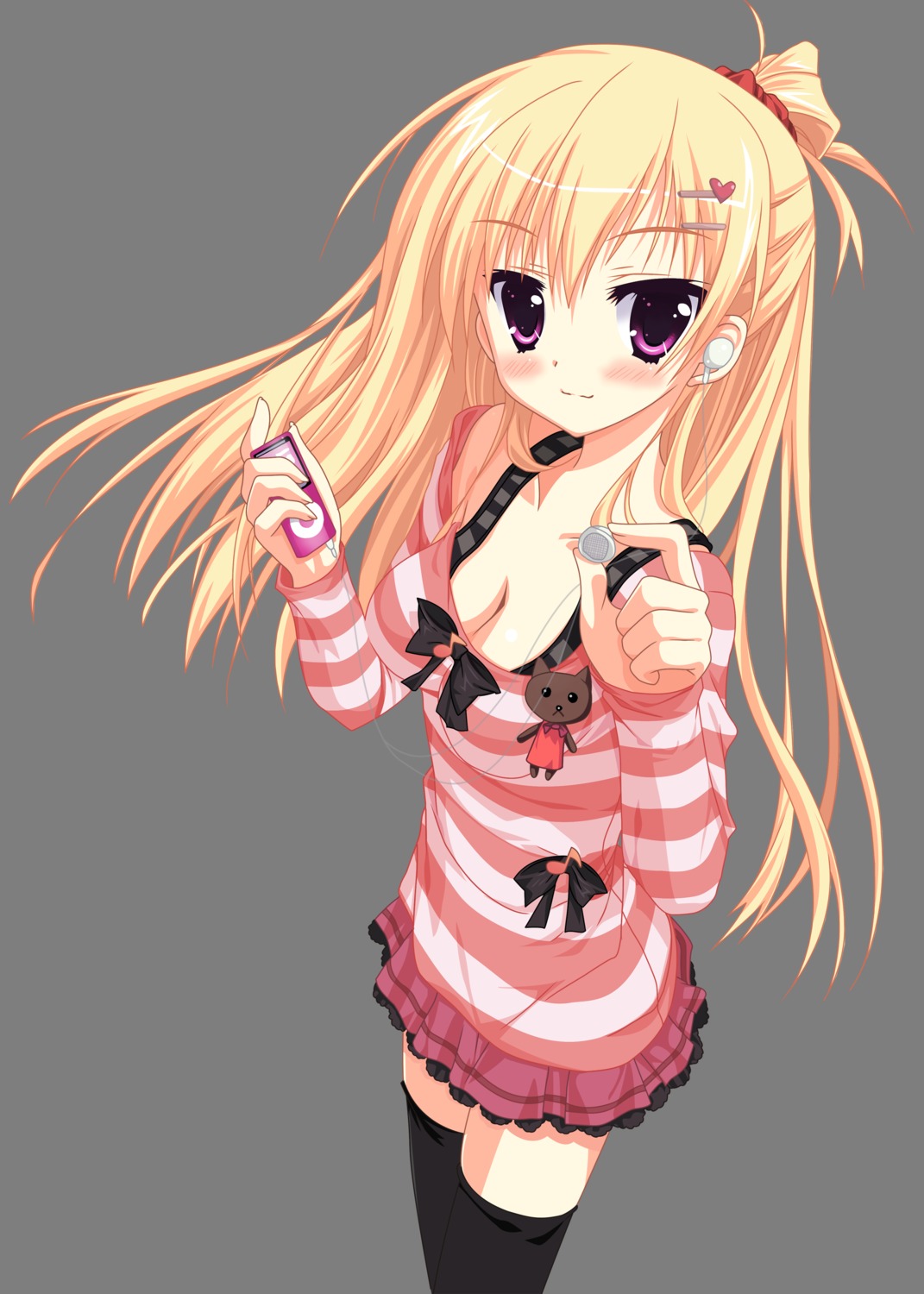 cleavage hontani_kanae thighhighs transparent_png vector_trace