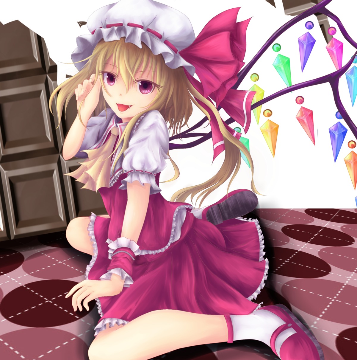 aliasing flandre_scarlet taketiyi touhou wings