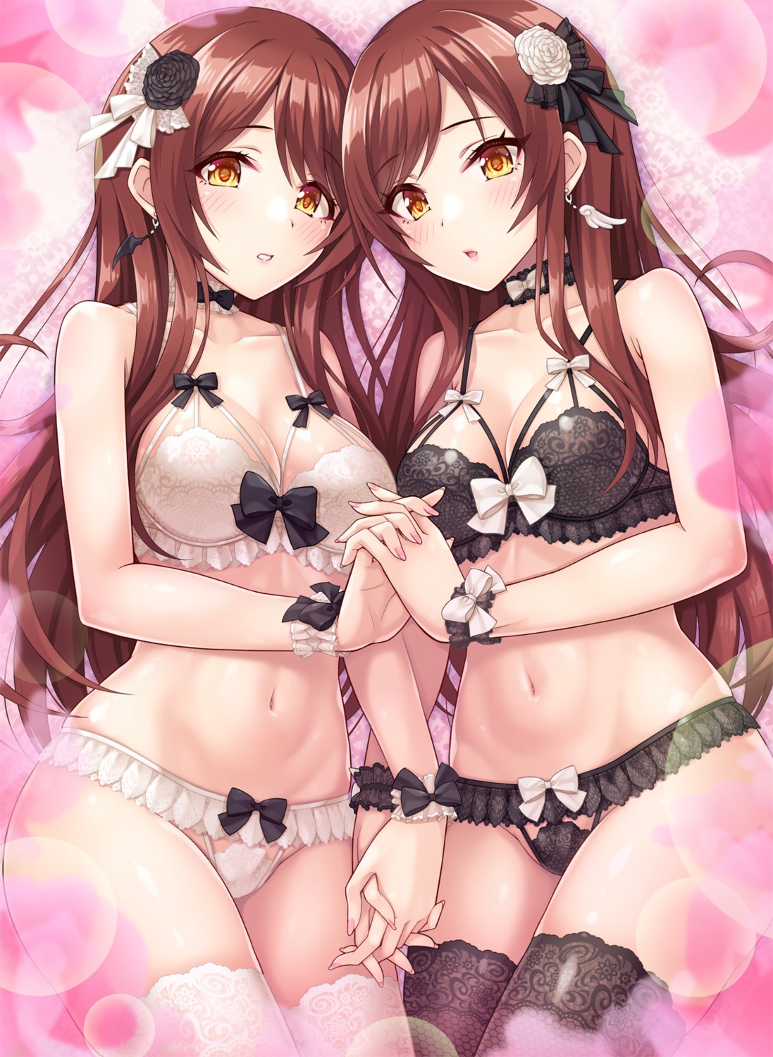 bra cleavage oosaki_amana oosaki_tenka pantsu the_idolm@ster the_idolm@ster_shiny_colors thighhighs urabi