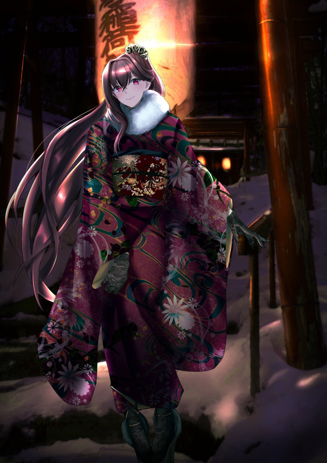 fate/grand_order kimono kisaragi_chiyuki scathach_(fate/grand_order)