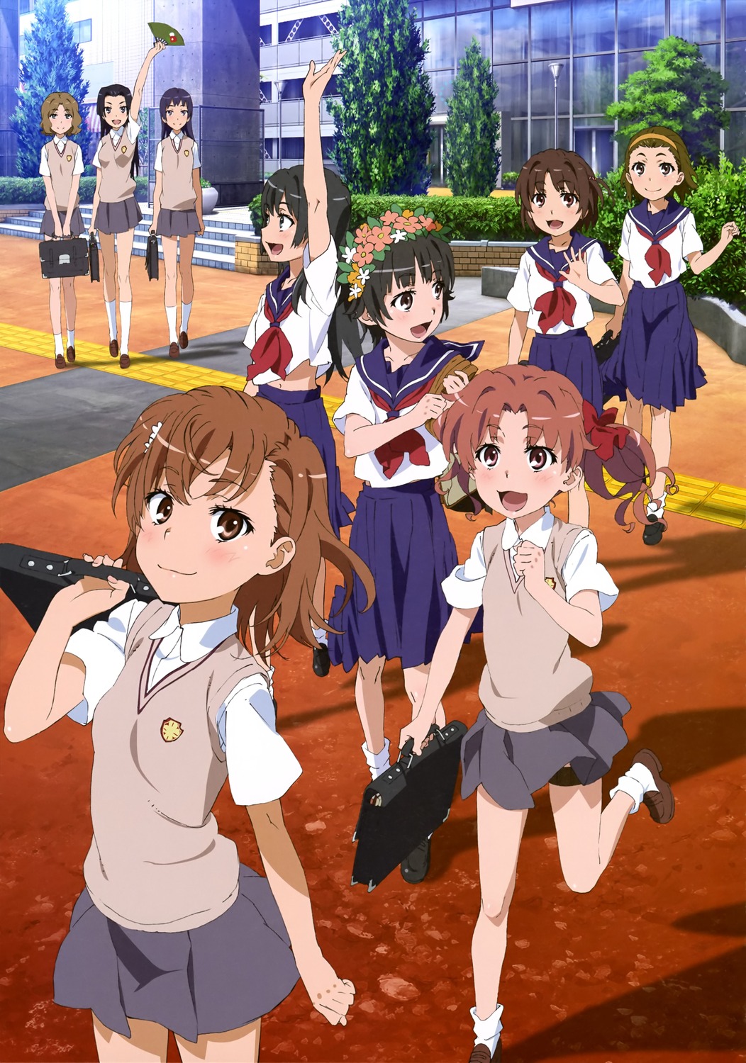 awatsuki_maaya edasaki_banri haruue_erii kongou_mitsuko misaka_mikoto saten_ruiko seifuku shirai_kuroko tanaka_yuuichi to_aru_kagaku_no_railgun to_aru_majutsu_no_index uiharu_kazari wannai_kinuho