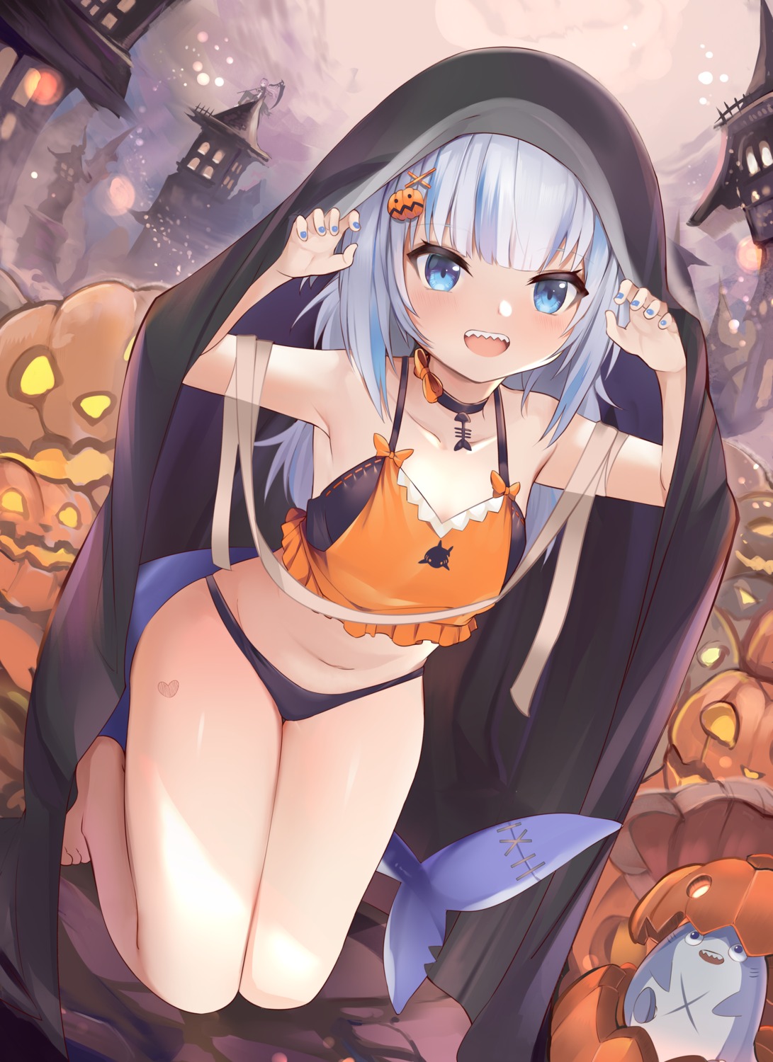 gawr_gura halloween hololive hololive_english kananote loli pantsu tail