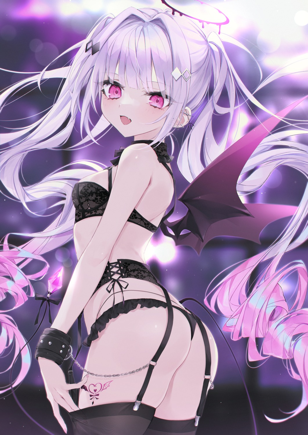 ass bra garter_belt hoju_rura pantsu si10ra stockings tail tattoo thighhighs thong wings