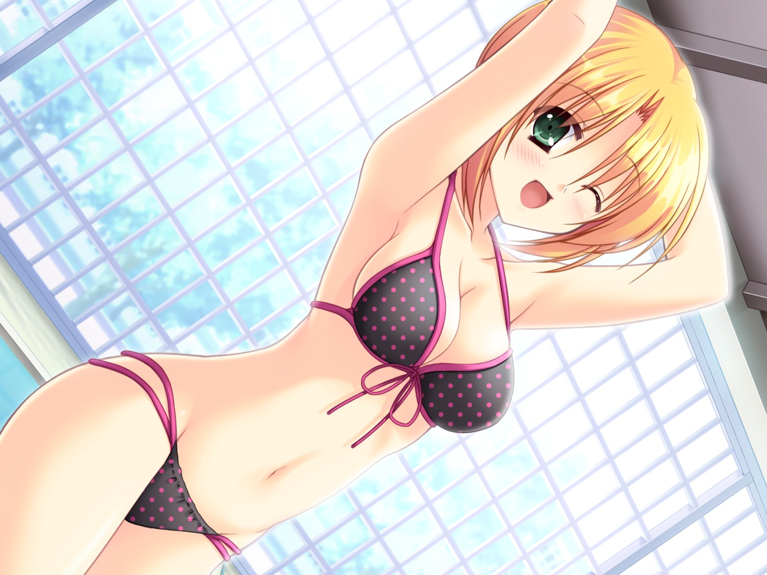 bikini cleavage game_cg hazumi_rio petapeta shiokawa_aya swimsuits