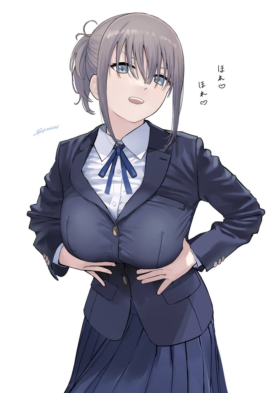 breast_hold getsuyoubi_no_tawawa kaedeko_(kaedelic) maegami-chan seifuku