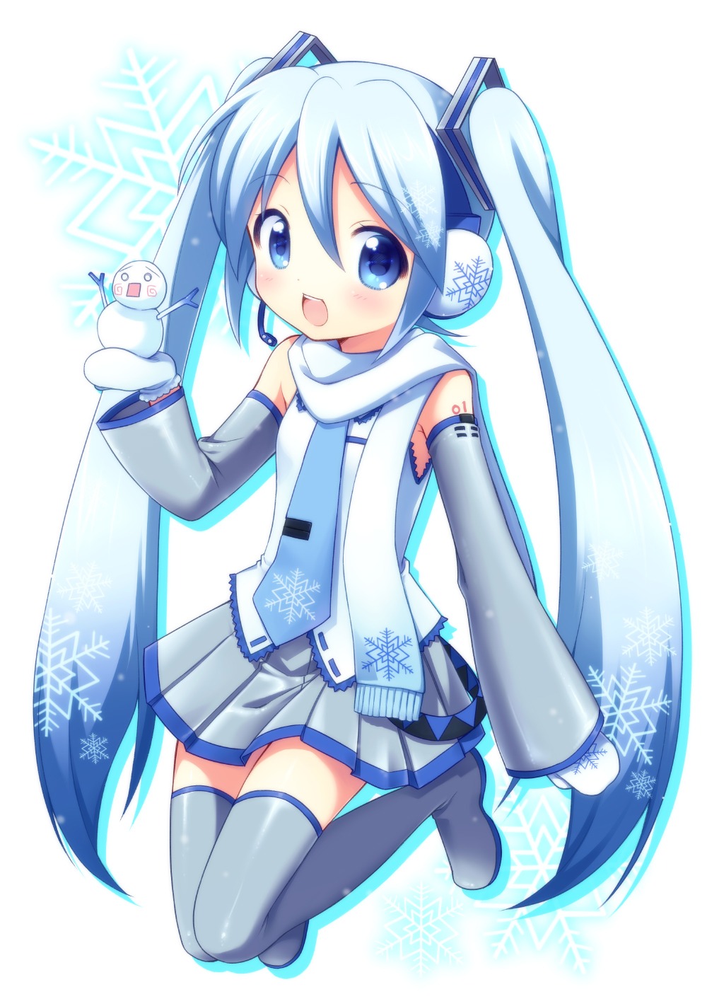 hatsune_miku mani thighhighs vocaloid yuki_miku