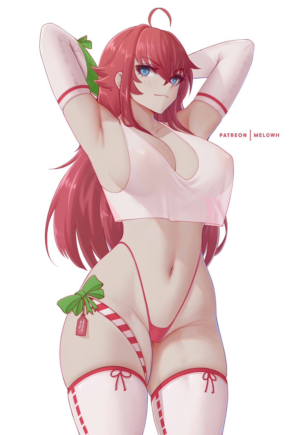 garter highschool_dxd melowh nipples no_bra rias_gremory see_through thighhighs thong