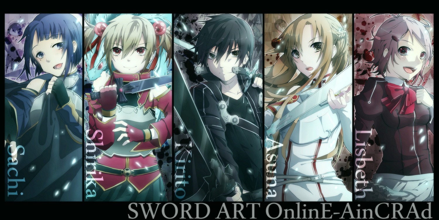 asuna_(sword_art_online) kirinin kirito lisbeth pina sachi_(sword_art_online) silica sword sword_art_online