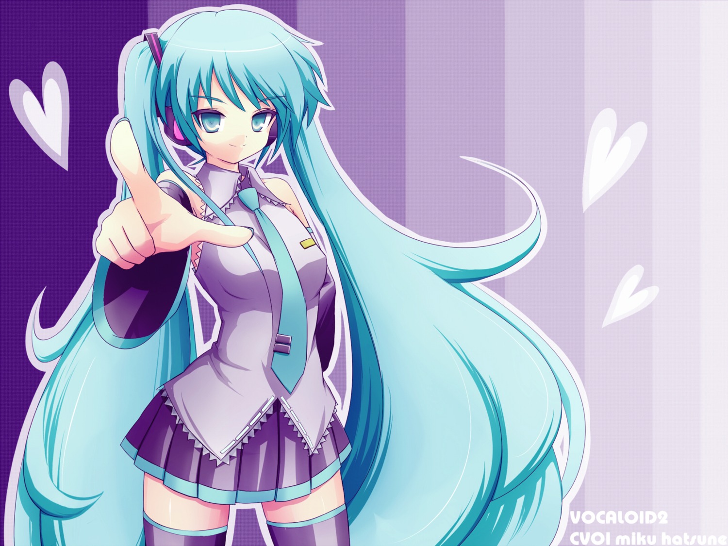 hatsune_miku takunama thighhighs vocaloid wallpaper