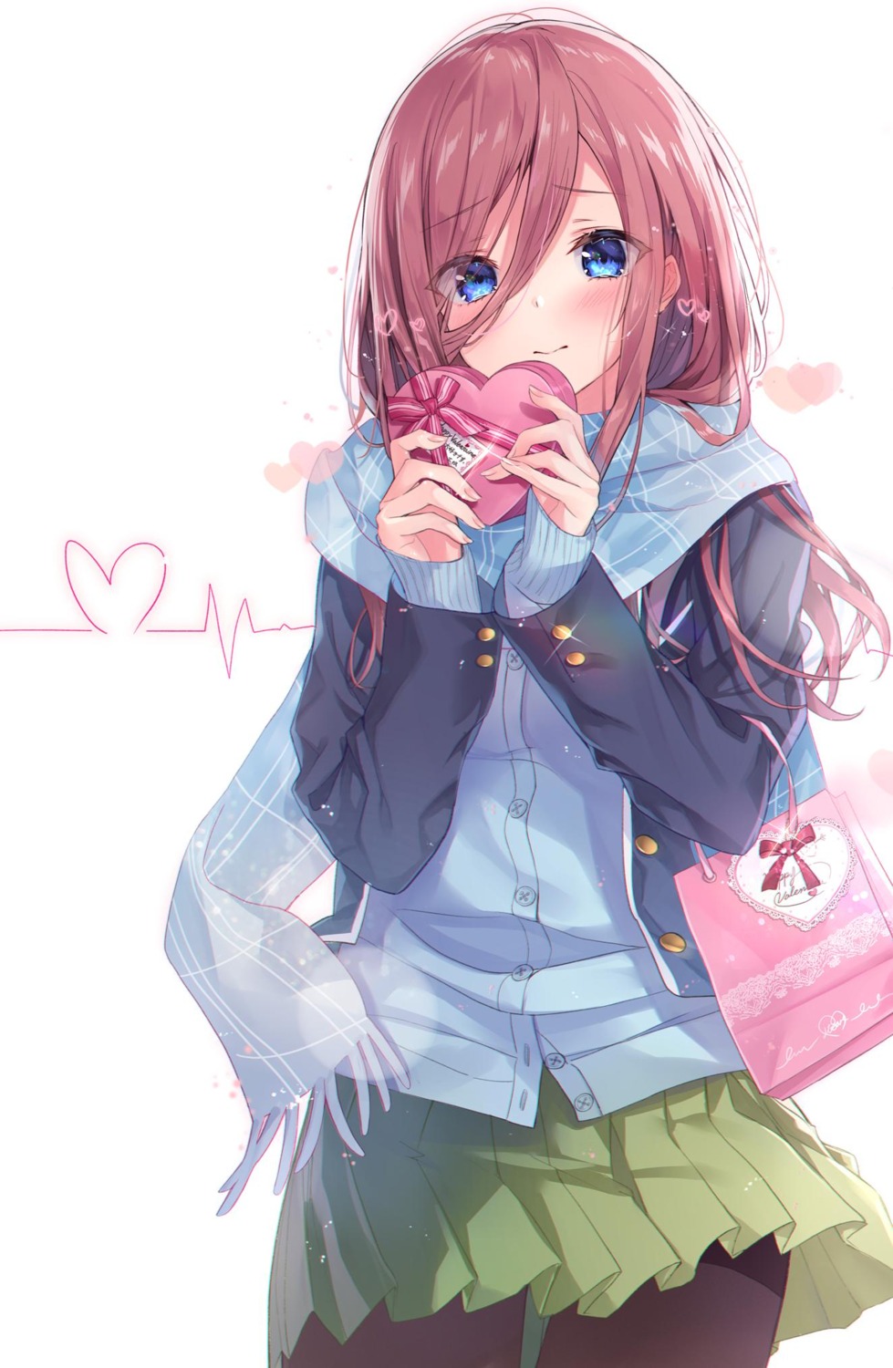 5-toubun_no_hanayome nakano_miku pantyhose sakura_honoka_(srhk0623) seifuku sweater valentine