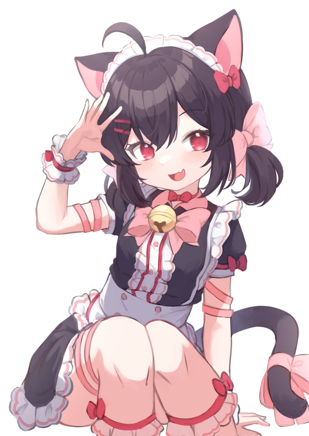 animal_ears garter klaius maid nekomimi tail