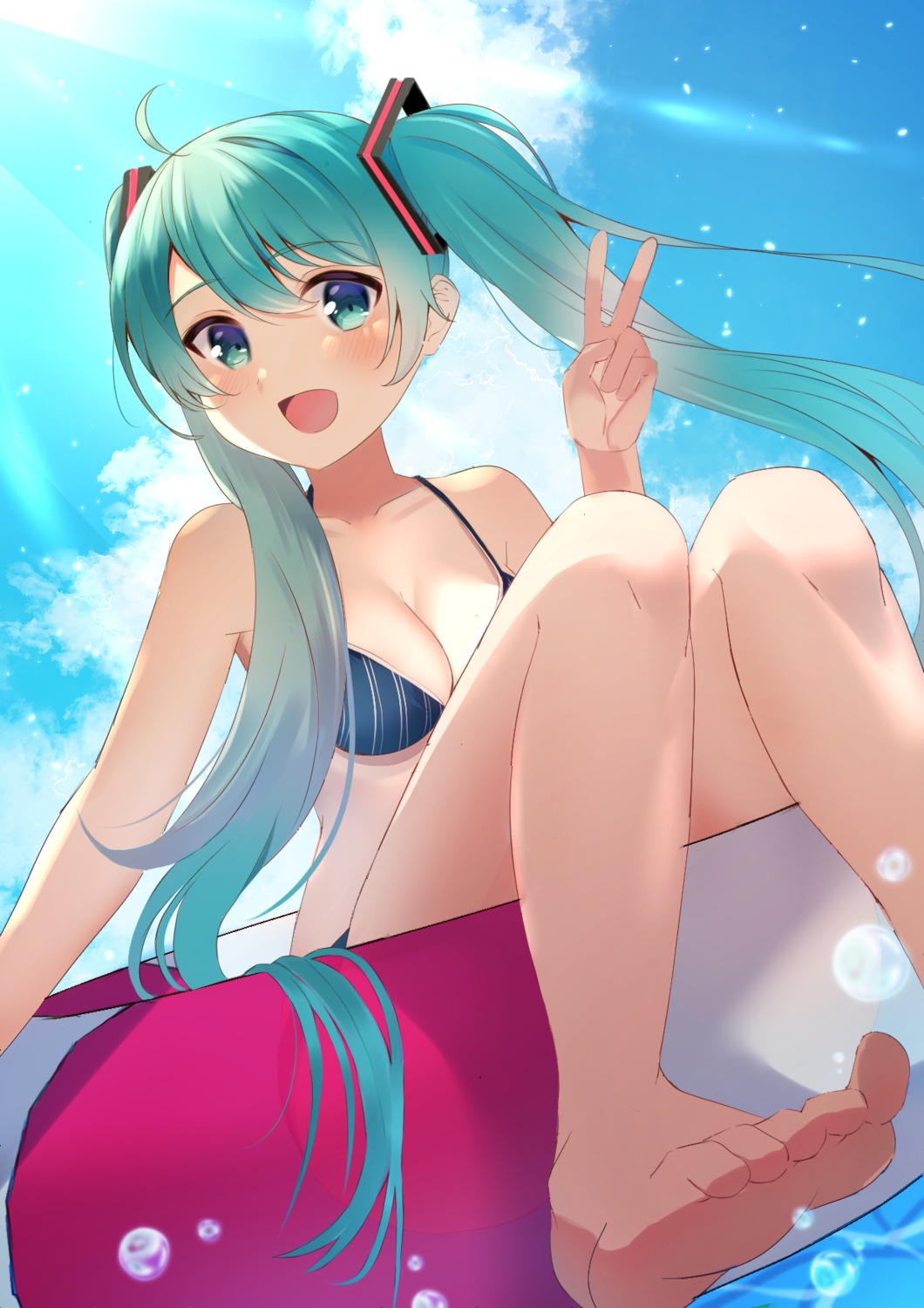 bikini feet hatsune_miku maimaiko swimsuits vocaloid