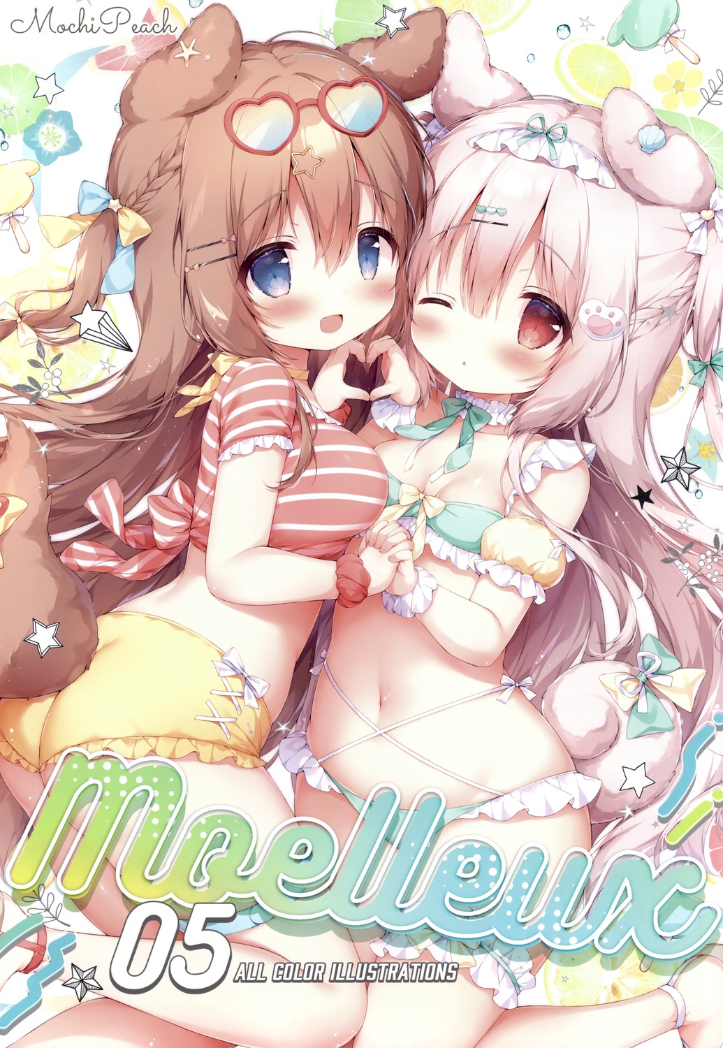 animal_ears ass bikini garter inumimi loli megane mochi_peach momozu_komamochi swimsuits symmetrical_docking tail