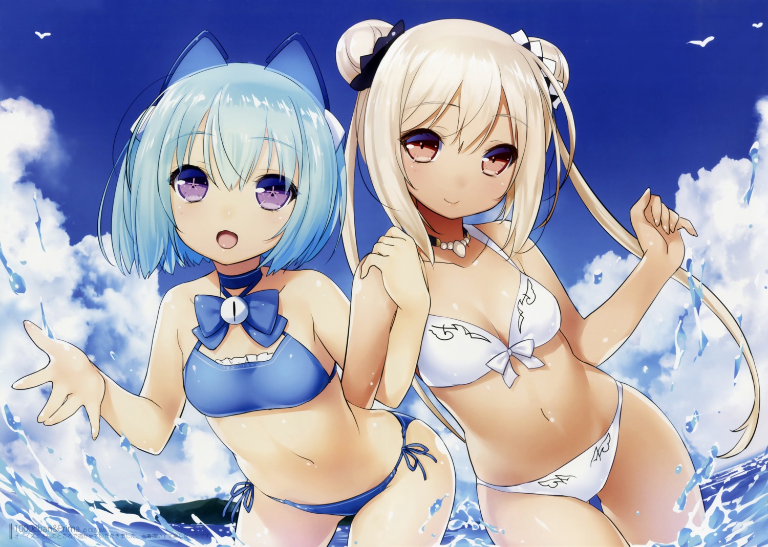 1000-chan 47agdragon bikini cleavage genshi_bangou_47 purima swimsuits wet