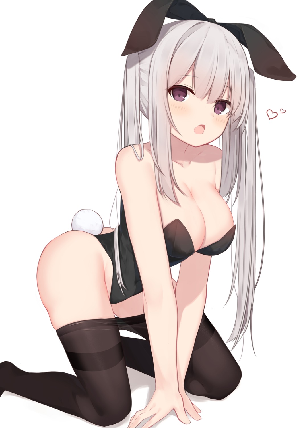 animal_ears bunny_ears bunny_girl memekko no_bra pantyhose tail