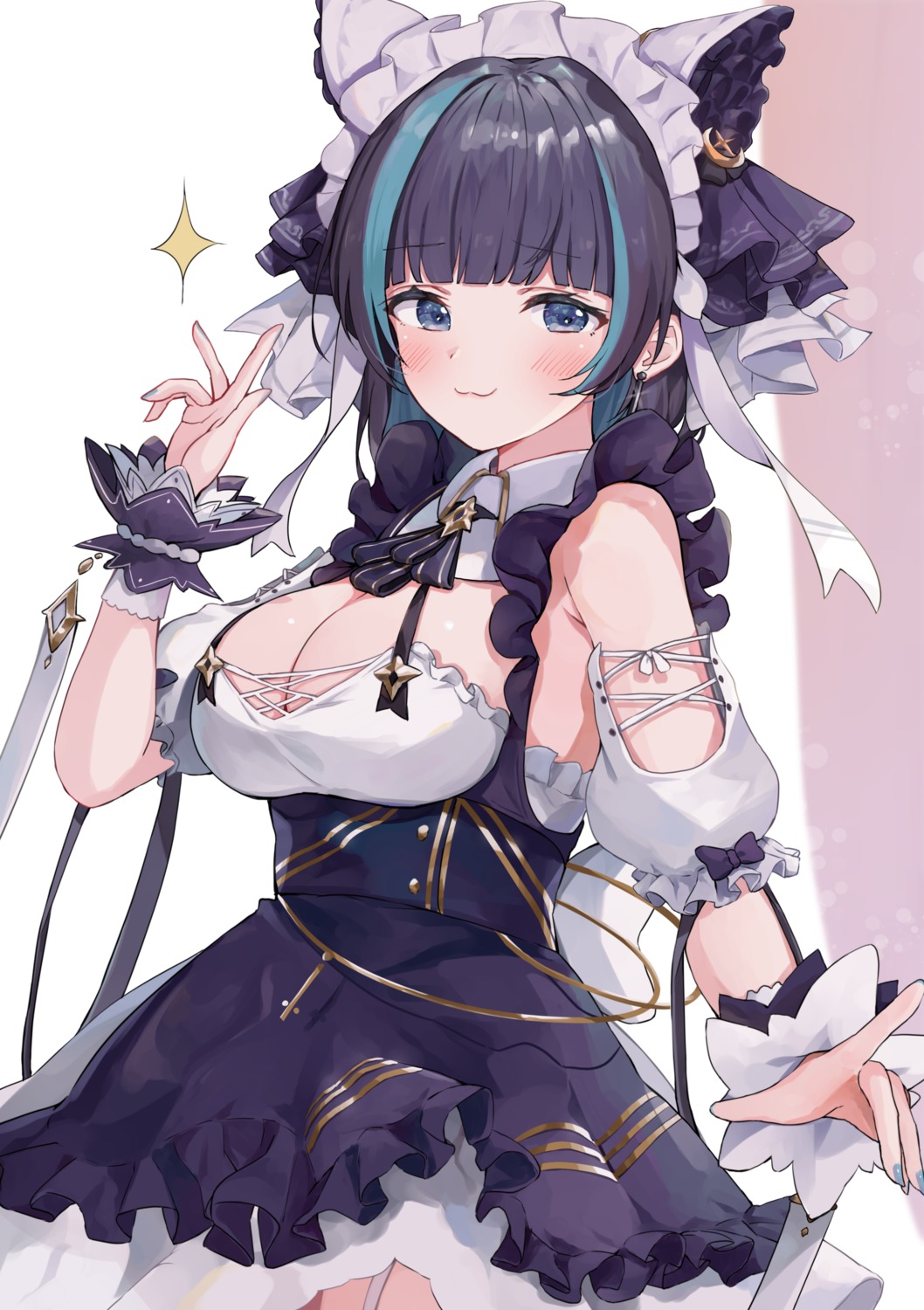 azur_lane cheshire_(azur_lane) maid no_bra racchi.