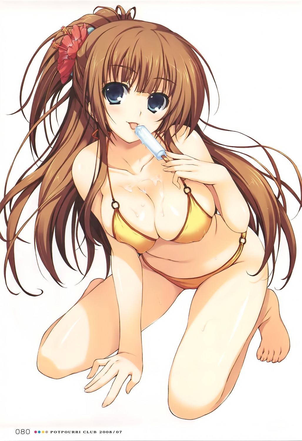 bikini cleavage cream mugenkidou swimsuits tomose_shunsaku