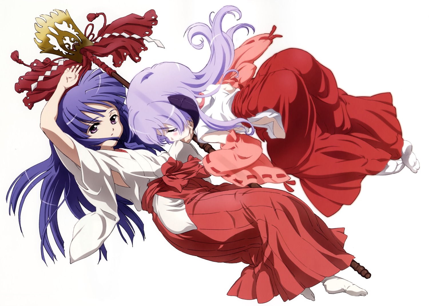 furude_rika hanyuu higurashi_no_naku_koro_ni horns miko sakai_kyuuta