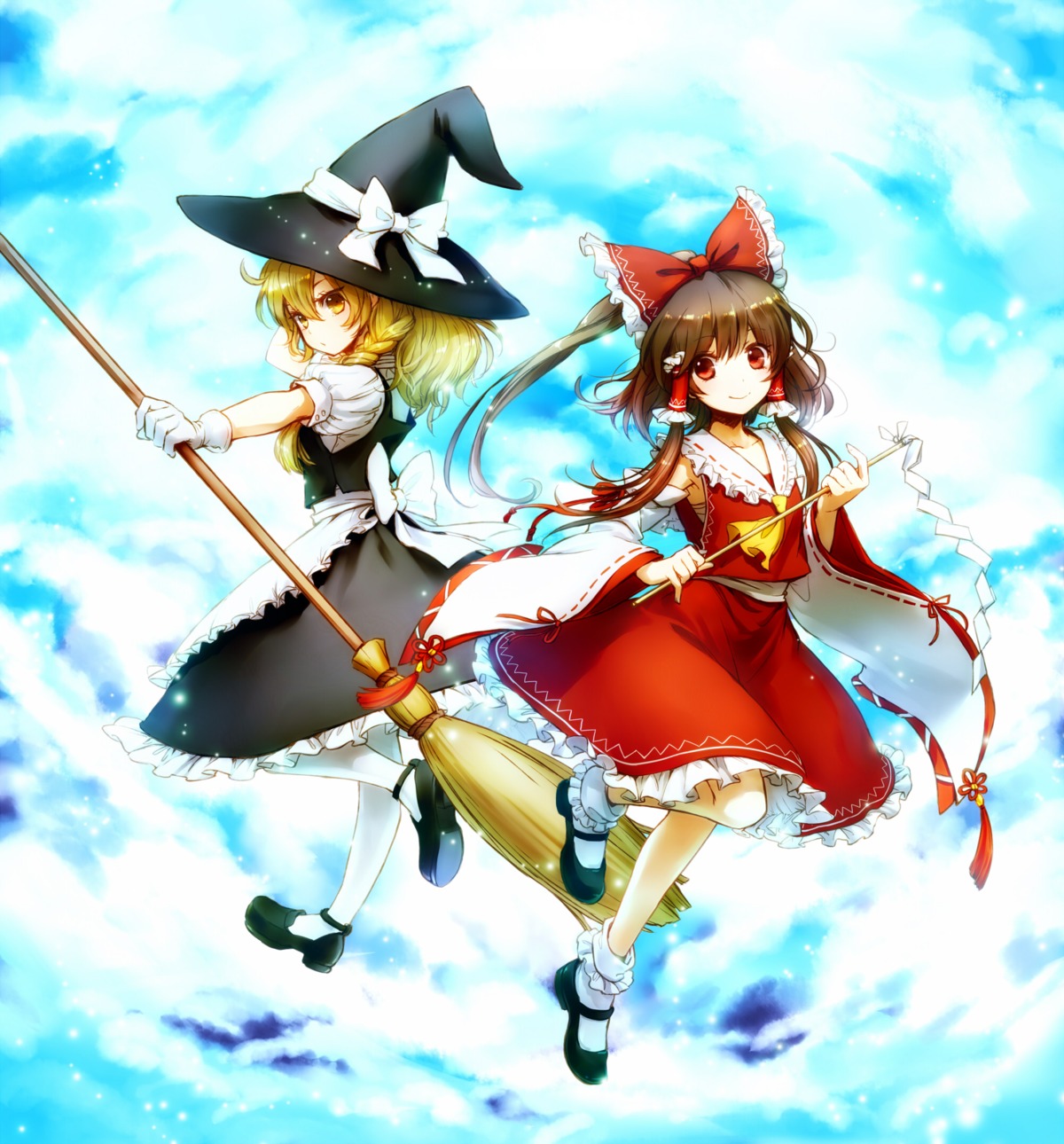 hakurei_reimu kirisame_marisa ria touhou witch