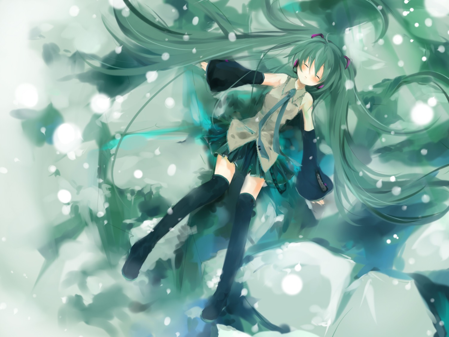 bear hatsune_miku thighhighs vocaloid