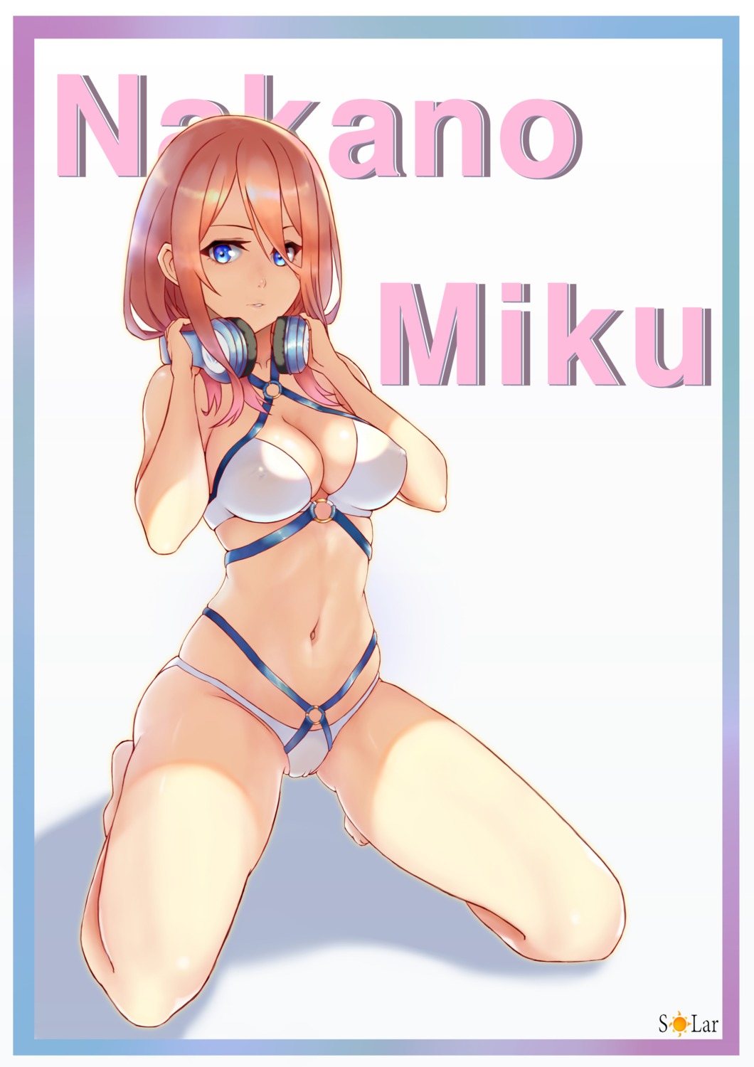 5-toubun_no_hanayome bikini cameltoe cleavage erect_nipples headphones nakano_miku solar_(happymonk) swimsuits