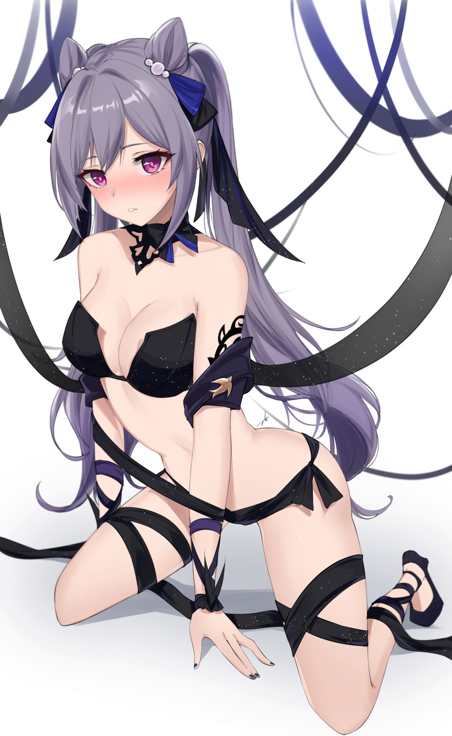 bikini feint721 genshin_impact heels keqing swimsuits