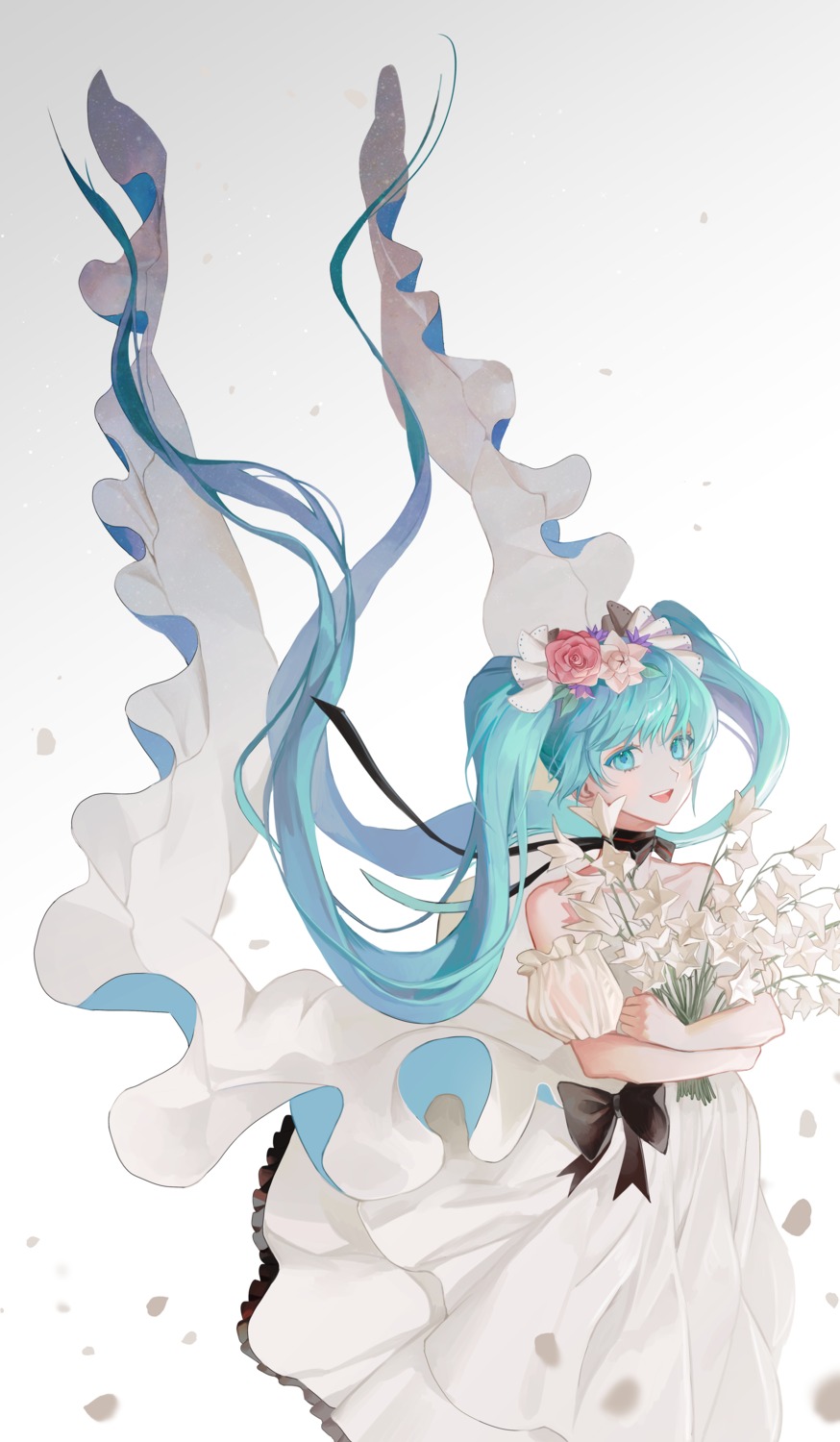 daamn dress hatsune_miku hatsune_miku_with_you skirt_lift vocaloid