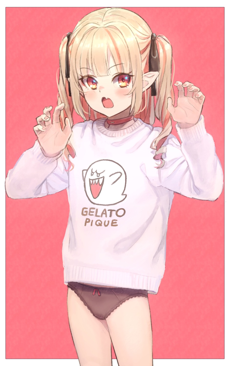 loli makaino_ririmu nijisanji nijisanji_gamers pantsu pointy_ears sabamen sweater