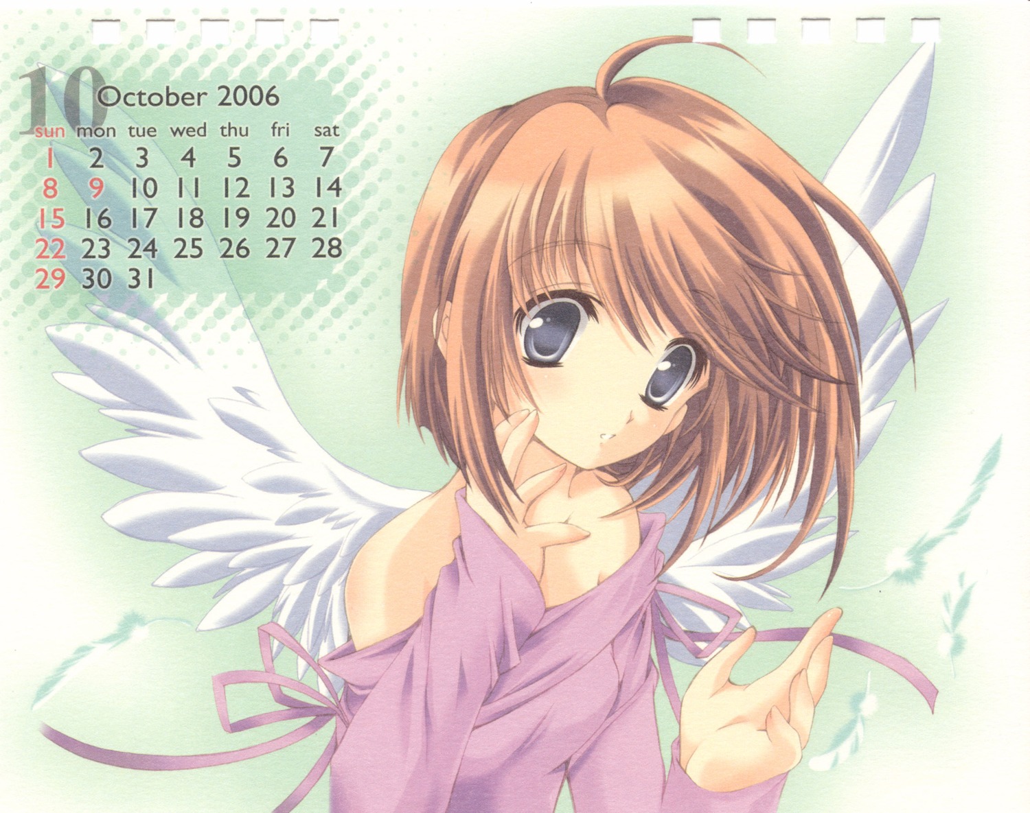 aizawa_hiroshi calendar high_risk_revolution komaki_manaka paper_texture to_heart_(series) to_heart_2 wings