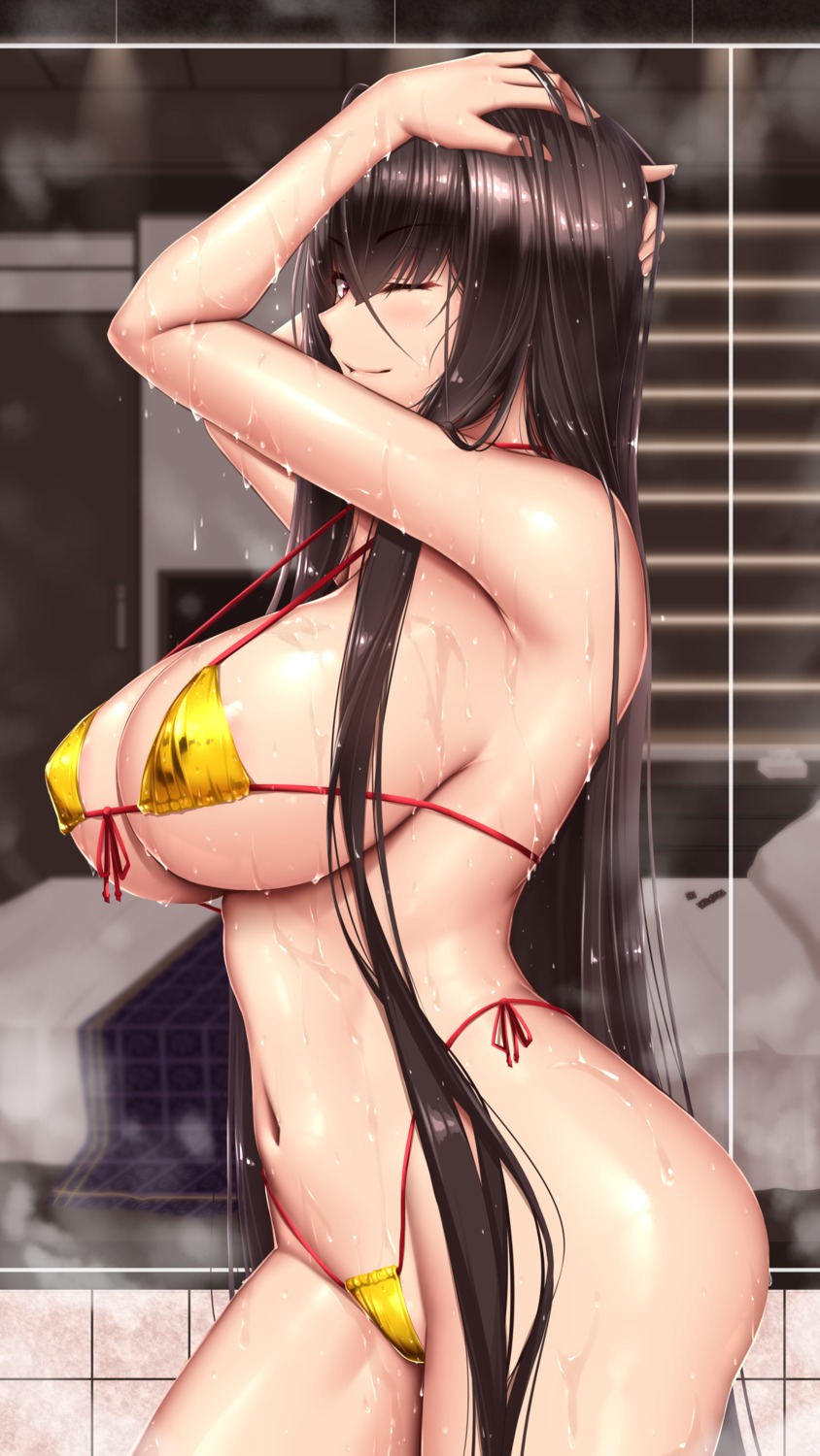 areola bathing bikini erect_nipples shuugetsu_karasu swimsuits wet