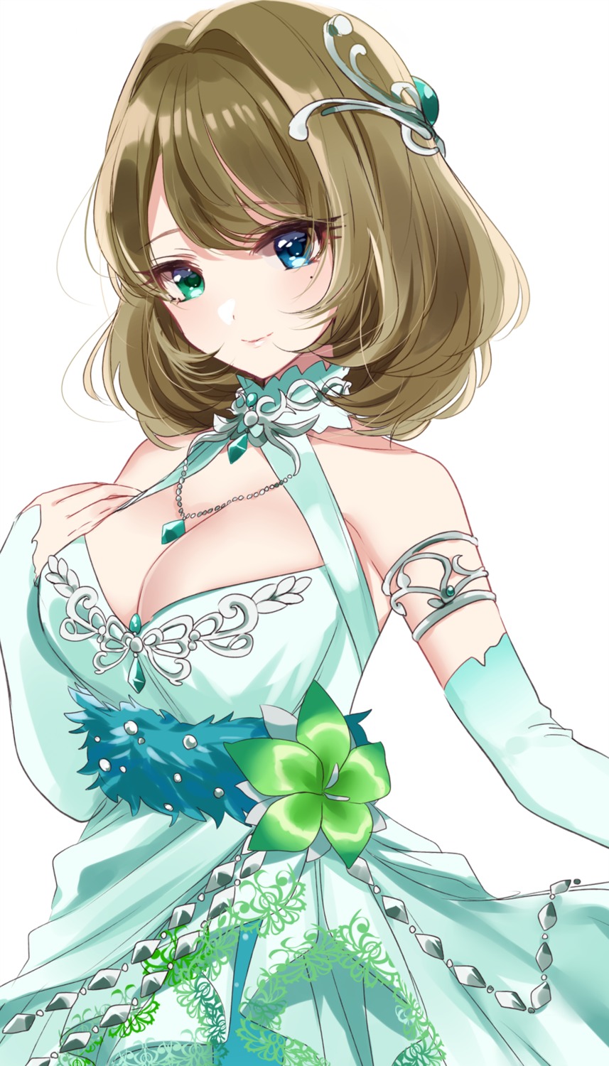 cleavage dress heterochromia misumi takagaki_kaede the_idolm@ster the_idolm@ster_cinderella_girls