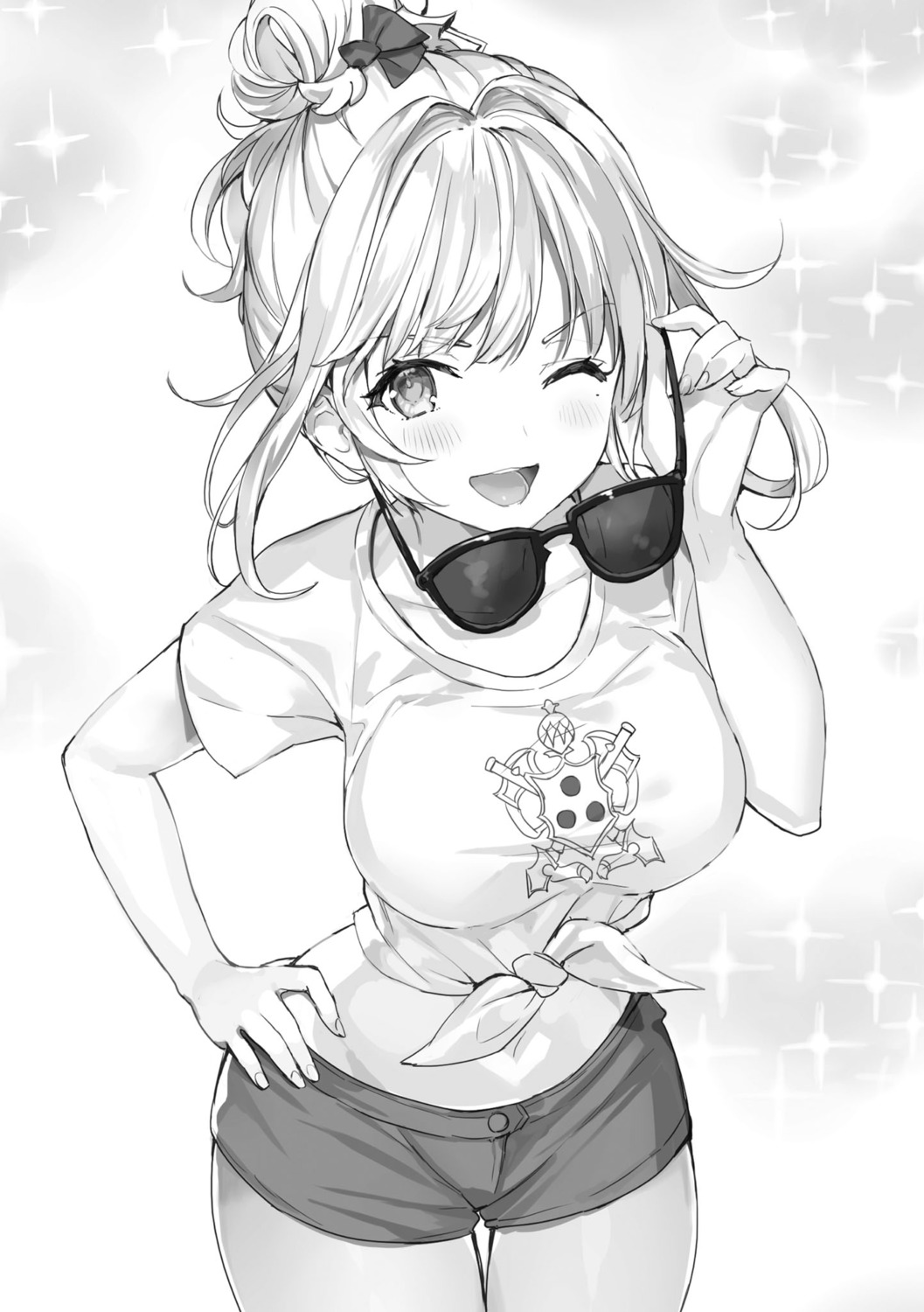 last_embryo megane momoko_(momopoco) mondaiji_tachi_ga_isekai_kara_kuru_sou_desu_yo? monochrome