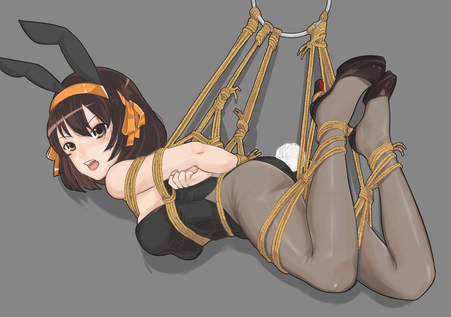 animal_ears bondage bunny_ears bunny_girl heels ivanfx pantyhose suzumiya_haruhi suzumiya_haruhi_no_yuuutsu tail