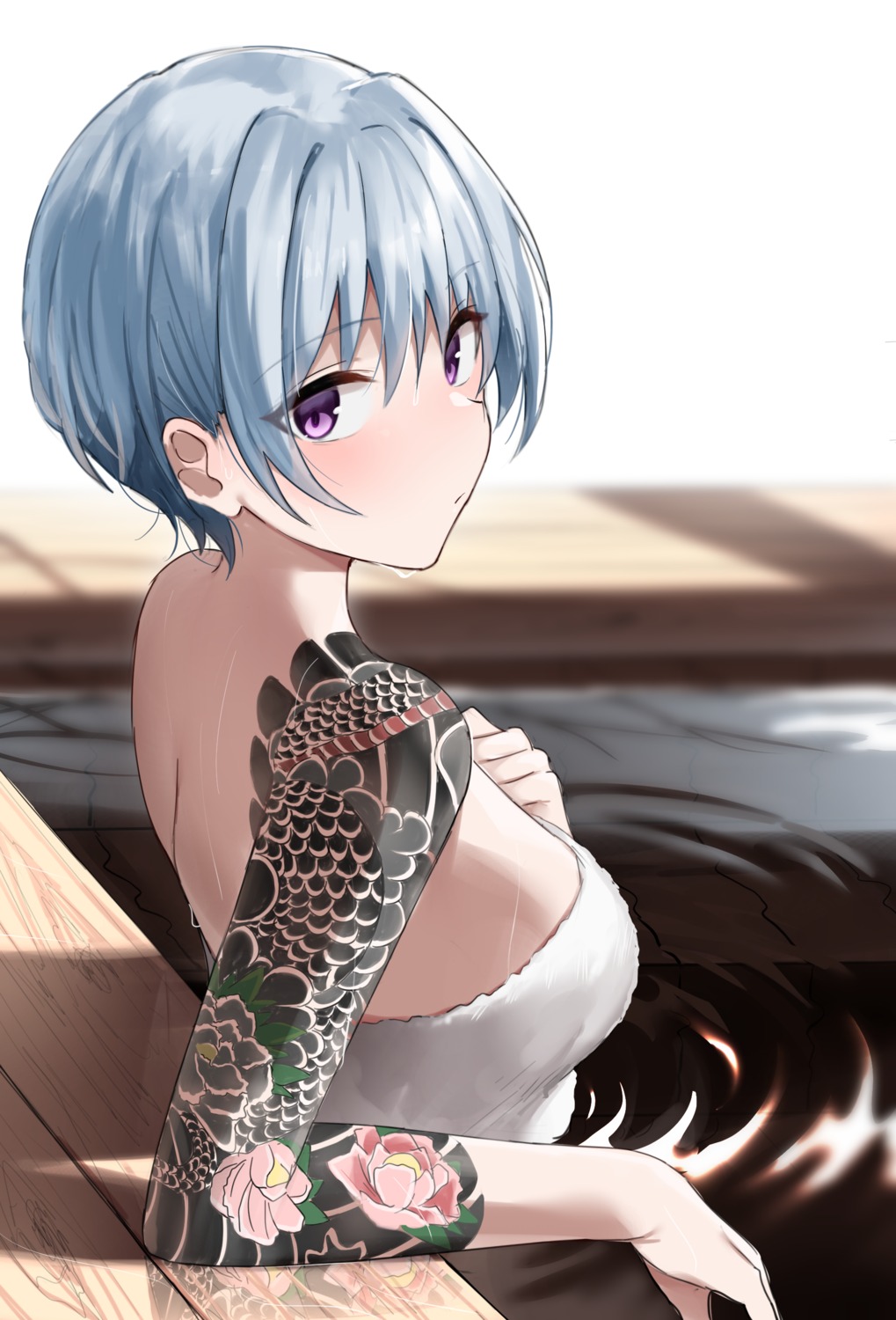 bathing onsen shengtian tattoo towel wet