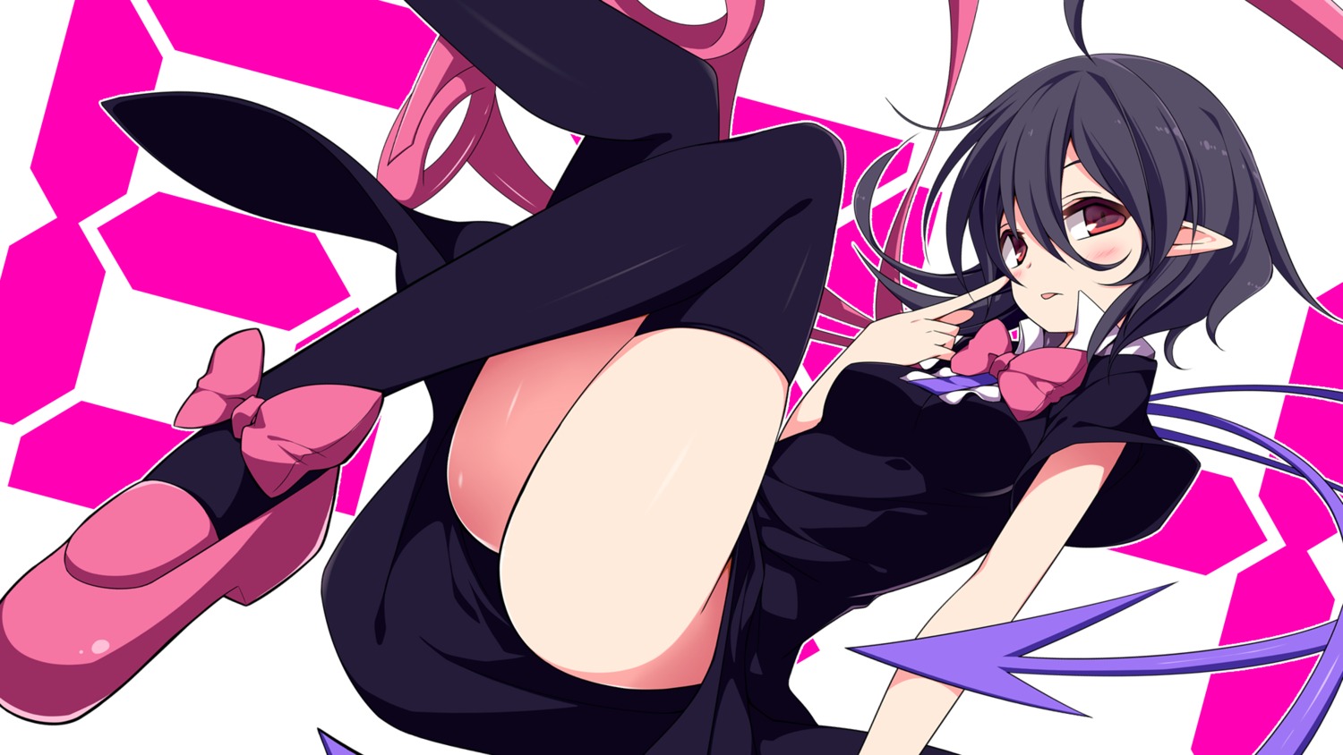 houjuu_nue nopan pointy_ears sakurame thighhighs touhou