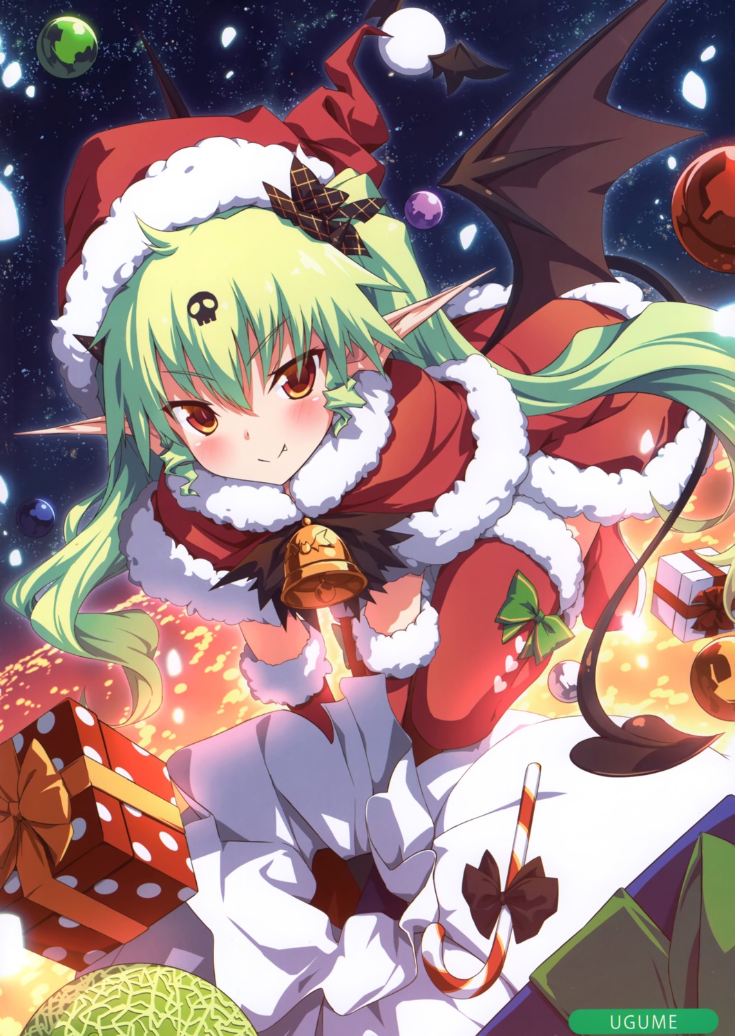 christmas melonbooks pointy_ears tail thighhighs ugume wings