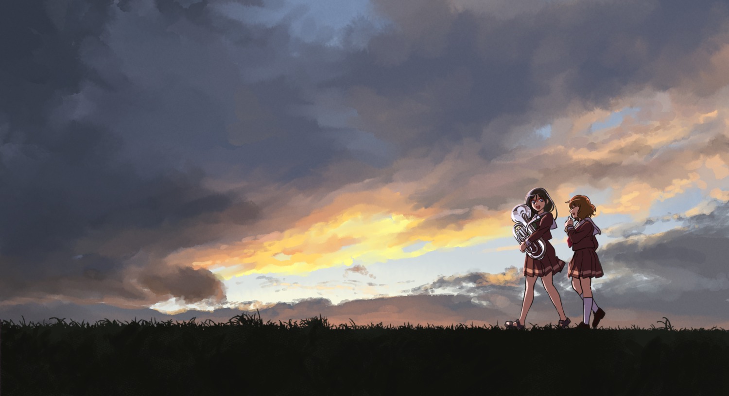 hibike!_euphonium landscape megane oumae_kumiko seifuku tanaka_asuka tototo