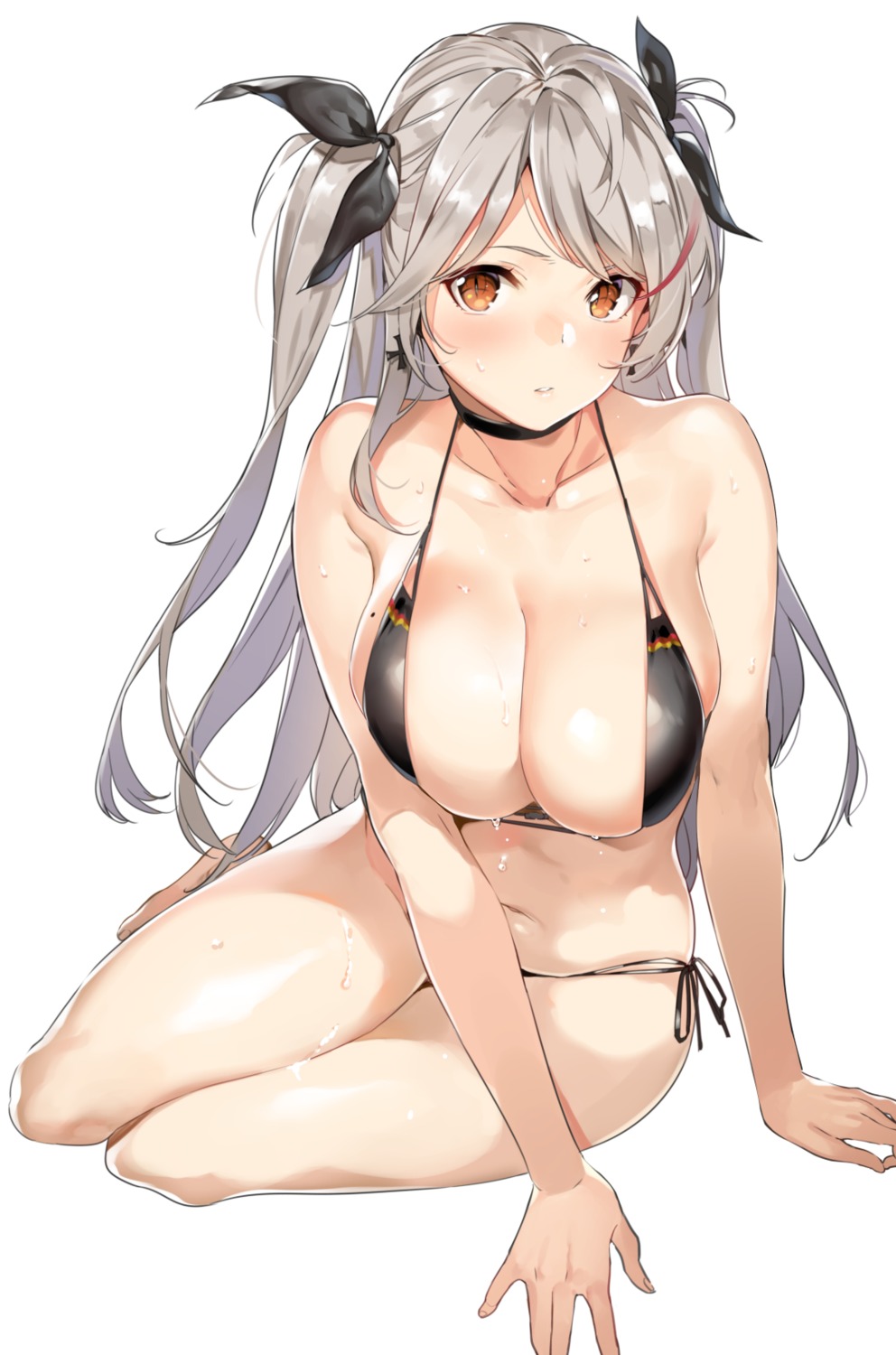 azur_lane bikini cleavage prinz_eugen_(azur_lane) swimsuits yuran