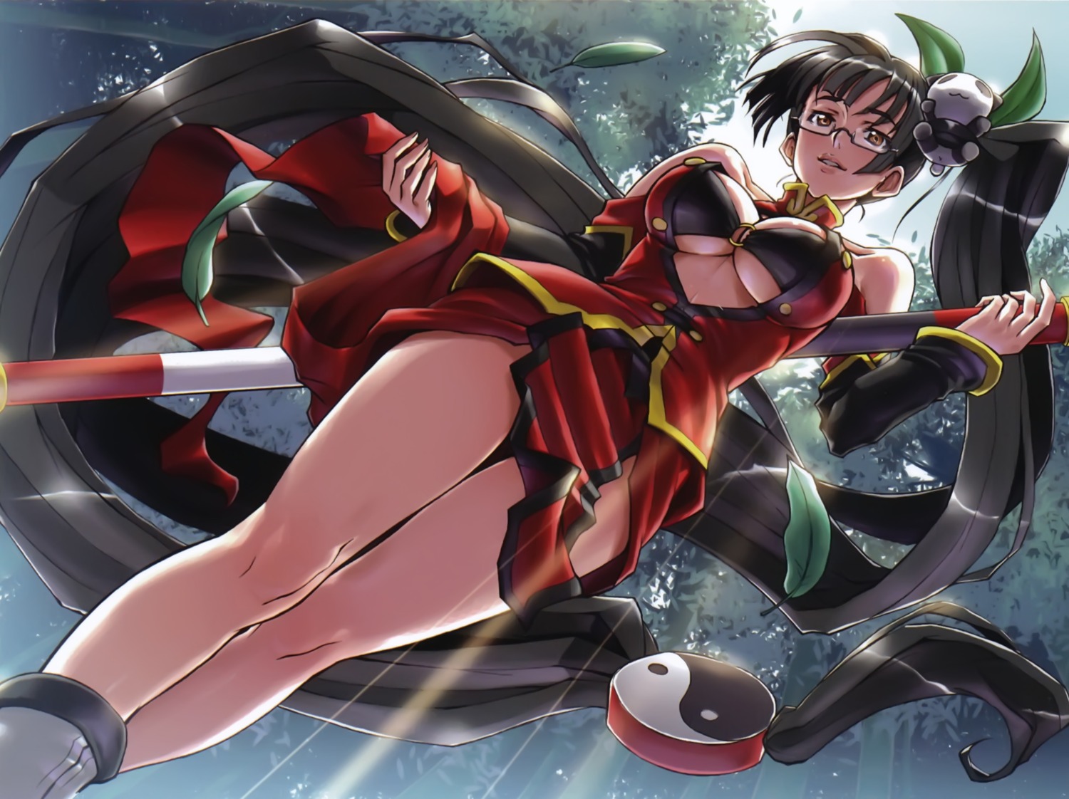 blazblue cleavage litchi_faye_ling megane tagme