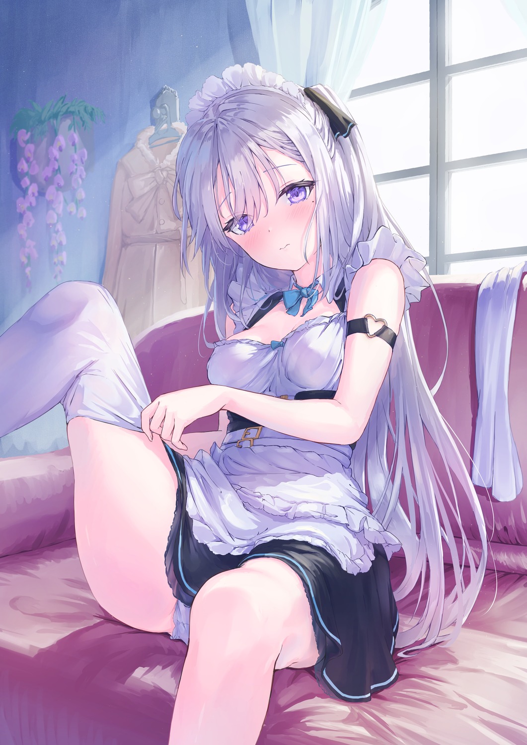 maid pantsu parfait skirt_lift thighhighs undressing