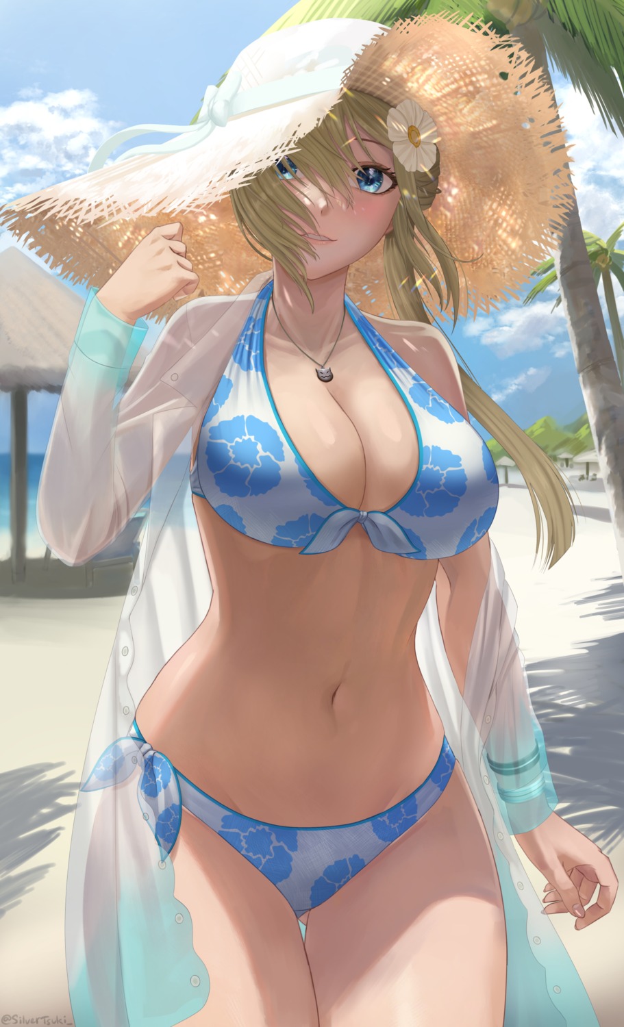 bikini open_shirt see_through silvertsuki1 swimsuits tales_of tales_of_the_abyss tear_grants