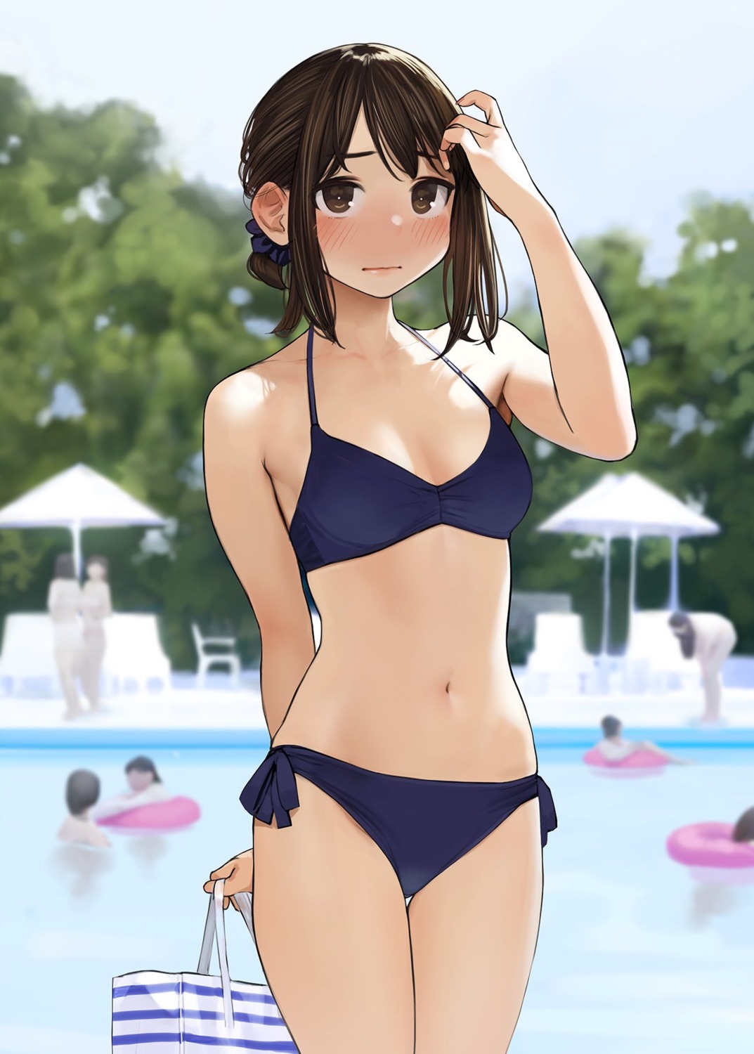 bikini cleavage ganbare_douki-chan swimsuits yom