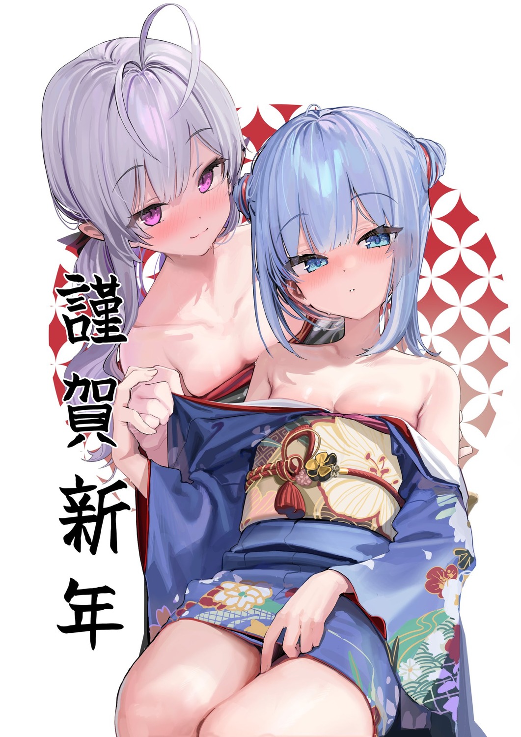 kanzarin kimono loli no_bra open_shirt undressing