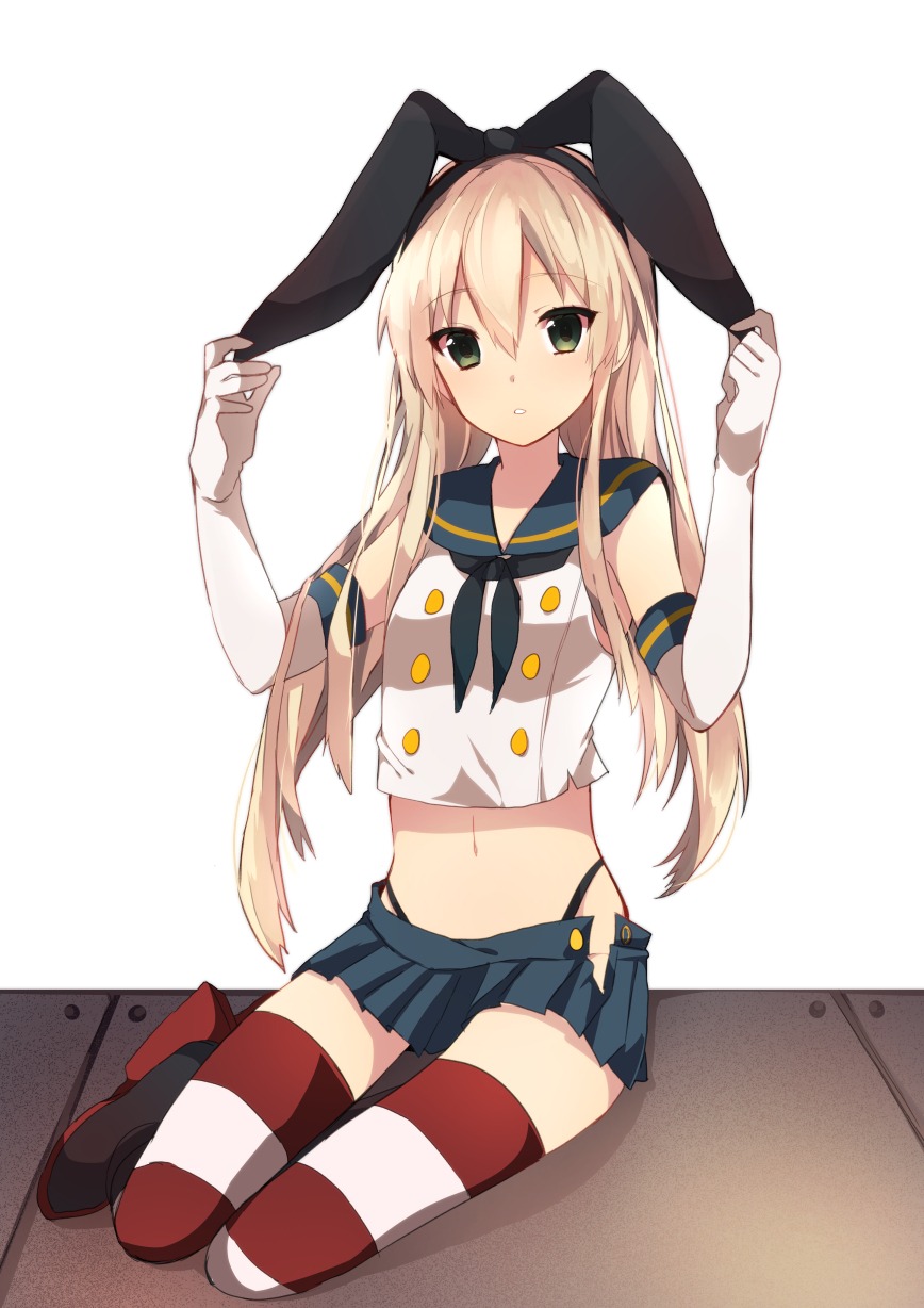 kantai_collection shimakaze_(kancolle) thighhighs usuke