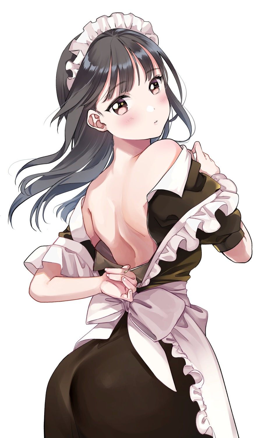 ass maid matsuzaki_miyuki no_bra undressing