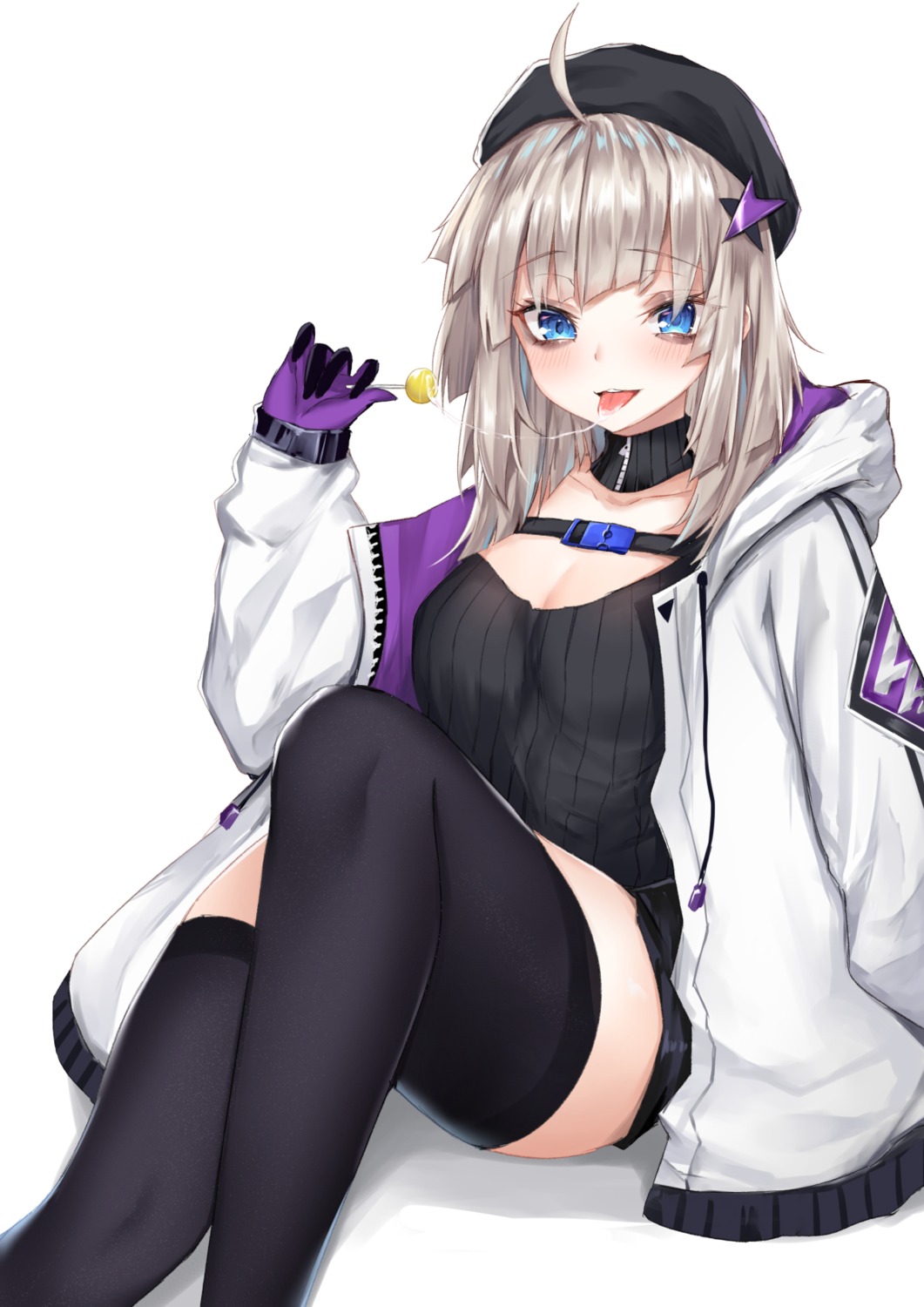 aa-12_(girls_frontline) cleavage coffeedog girls_frontline thighhighs